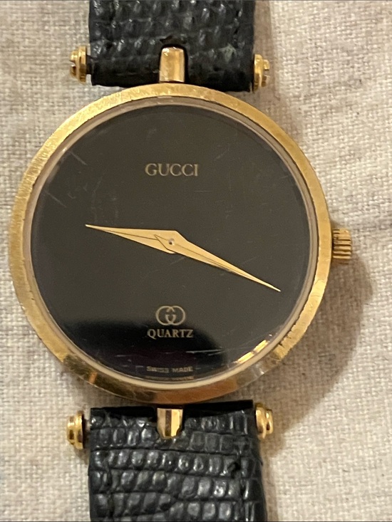 Gucci Other - Gucci Black Dial Gold-Tone Men’s Leather Strap Watch